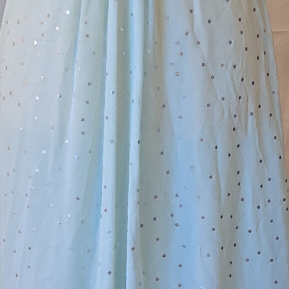 Topshop Spring Gore Evening Prom Dress Maxi Metallic Twist Mint Green  -… - Picture 8 of 12